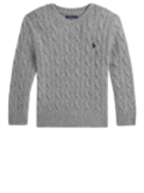 Maglia da bambino in misto lana e cashmere, trecce, girocollo, colore grey. POLO RALPH LAUREN | 323877728004